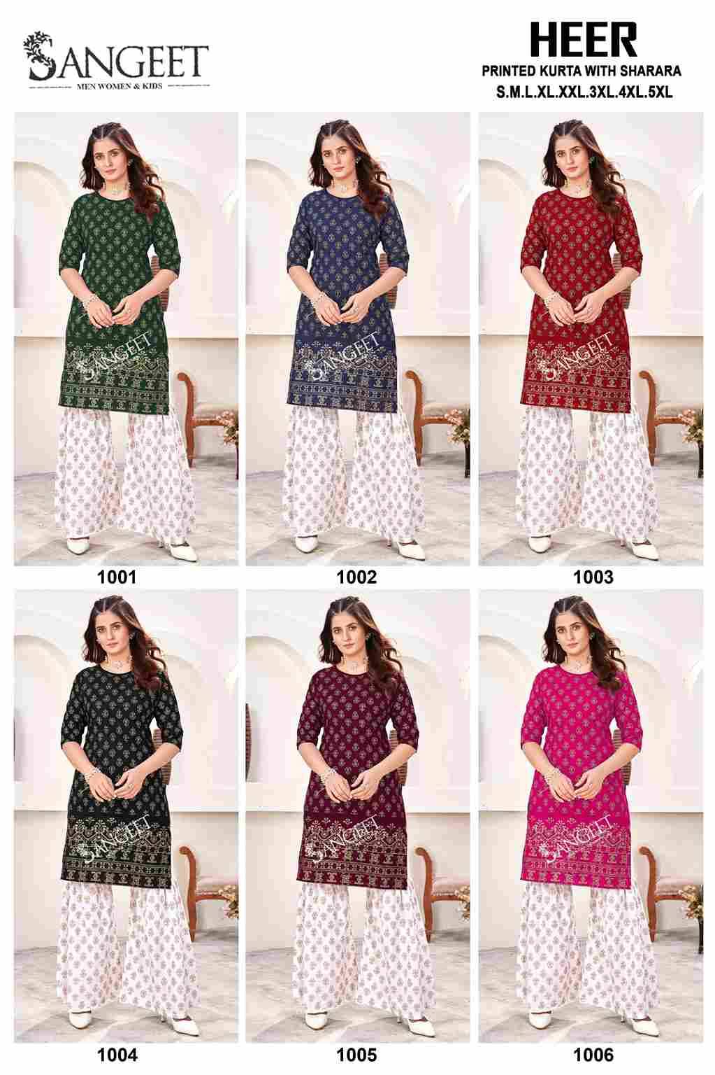 Heer By Sangeet 1001 To 1006 Series Designer Stylish Fancy Colorful Beautiful Party Wear & Ethnic Wear Collection Rayon Kurtis With Bottom At Wholesale Price