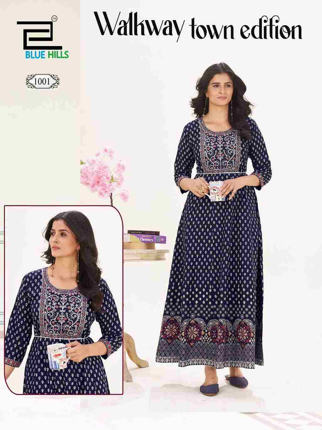 Walkway Town Edition By Blue Hills 1001 To 1005 Series Designer Stylish Fancy Colorful Beautiful Party Wear & Ethnic Wear Collection Heavy Rayon Gowns At Wholesale Price