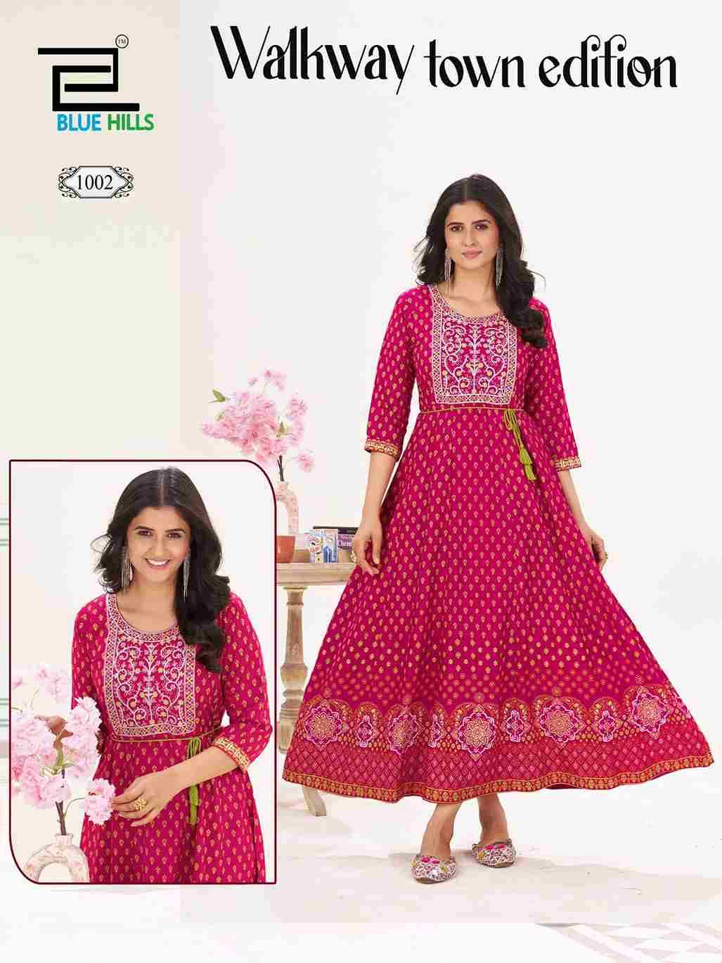 Walkway Town Edition By Blue Hills 1001 To 1005 Series Designer Stylish Fancy Colorful Beautiful Party Wear & Ethnic Wear Collection Heavy Rayon Gowns At Wholesale Price