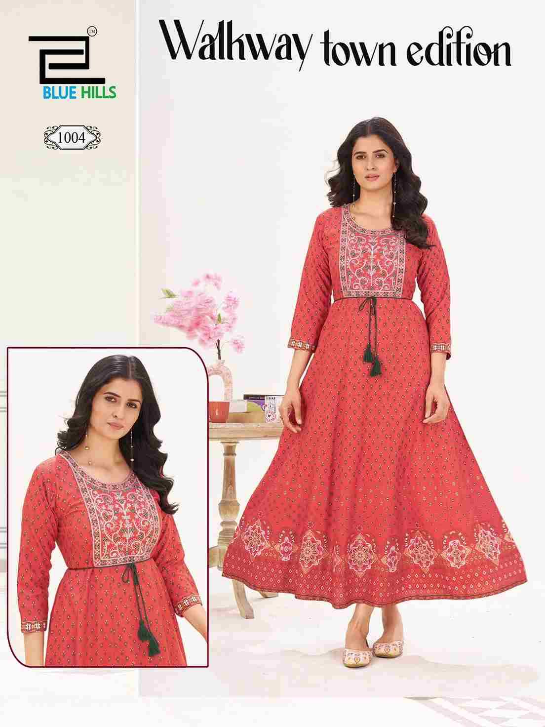 Walkway Town Edition By Blue Hills 1001 To 1005 Series Designer Stylish Fancy Colorful Beautiful Party Wear & Ethnic Wear Collection Heavy Rayon Gowns At Wholesale Price