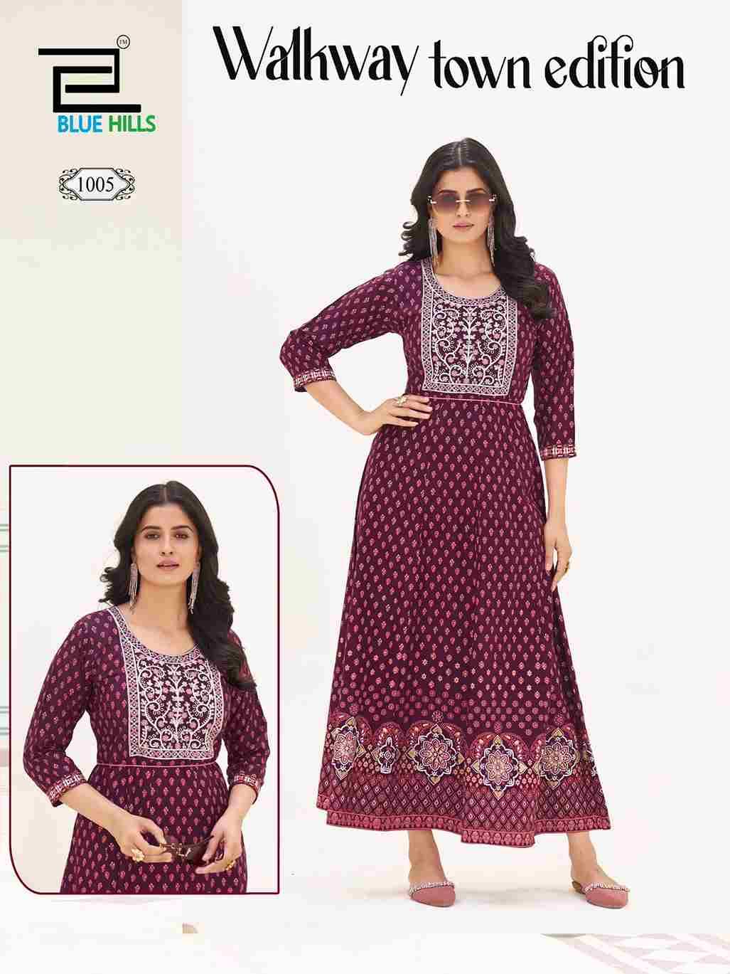 Walkway Town Edition By Blue Hills 1001 To 1005 Series Designer Stylish Fancy Colorful Beautiful Party Wear & Ethnic Wear Collection Heavy Rayon Gowns At Wholesale Price