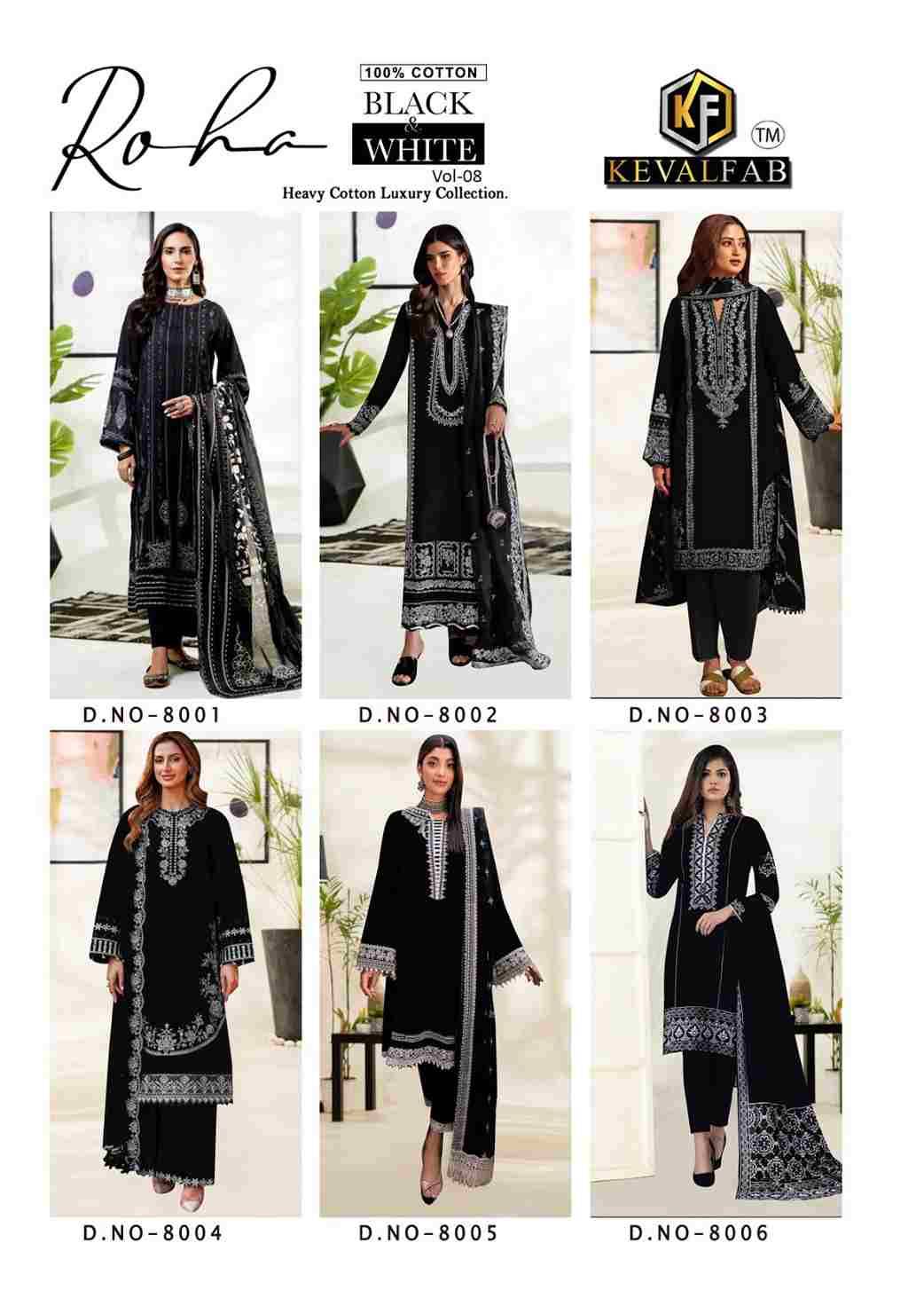 Roha Vol-8 By Keval Fab 8001 To 8006 Series Beautiful Festive Suits Colorful Stylish Fancy Casual Wear & Ethnic Wear Pure Cotton Print Dresses At Wholesale Price