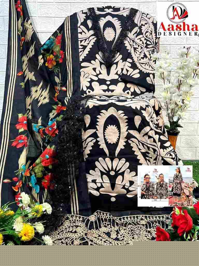 Aasha Hit Design 1130 By Aasha Designer Beautiful Pakistani Suits Colorful Stylish Fancy Casual Wear & Ethnic Wear Pure Cotton Embroidered Dresses At Wholesale Price