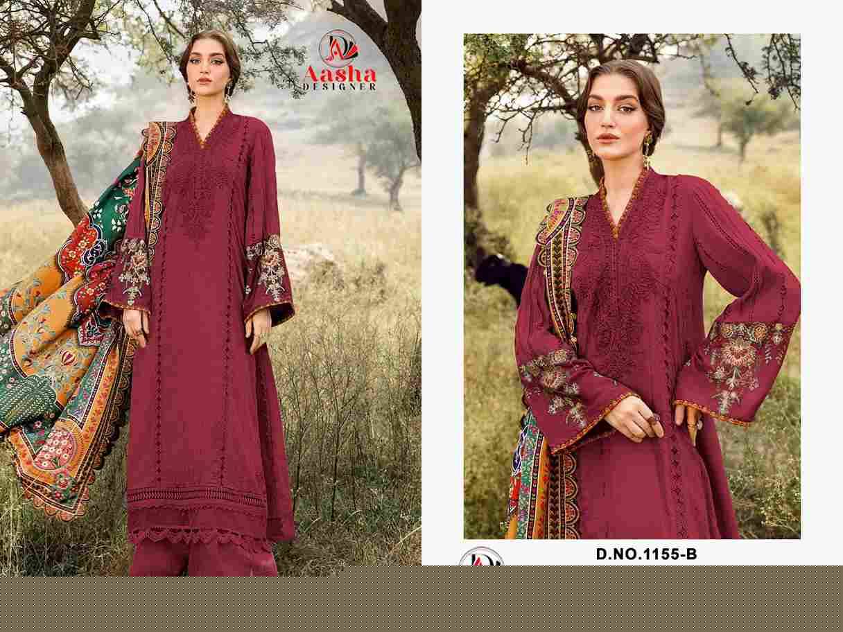 Aasha 1155 Colours By Aasha Designer 1155-A To 1155-B Series Pakistani Suits Beautiful Fancy Colorful Stylish Party Wear & Occasional Wear Heavy Rayon Embroidery Dresses At Wholesale Price