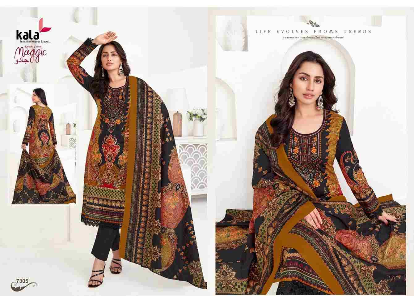Maggic Vol-22 By Kala 7301 To 7312 Series Beautiful Festive Suits Colorful Stylish Fancy Casual Wear & Ethnic Wear Pure Cotton Print Dresses At Wholesale Price