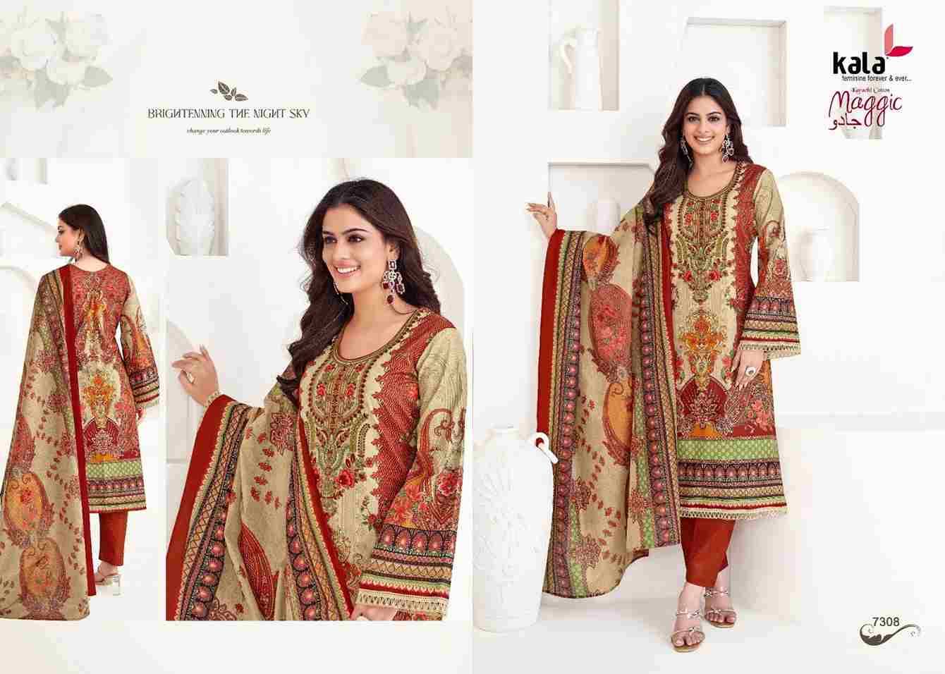Maggic Vol-22 By Kala 7301 To 7312 Series Beautiful Festive Suits Colorful Stylish Fancy Casual Wear & Ethnic Wear Pure Cotton Print Dresses At Wholesale Price