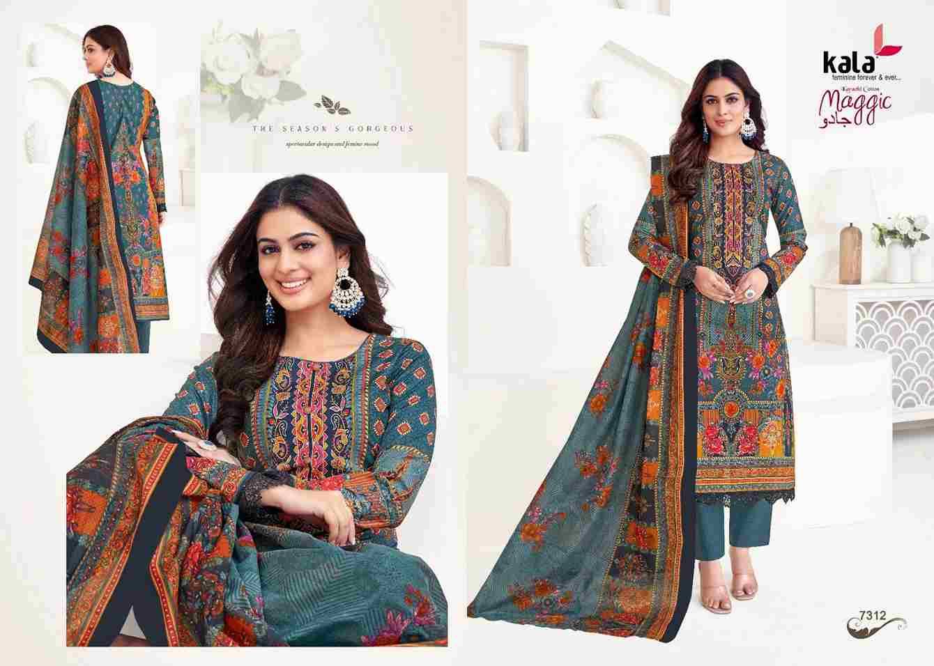 Maggic Vol-22 By Kala 7301 To 7312 Series Beautiful Festive Suits Colorful Stylish Fancy Casual Wear & Ethnic Wear Pure Cotton Print Dresses At Wholesale Price