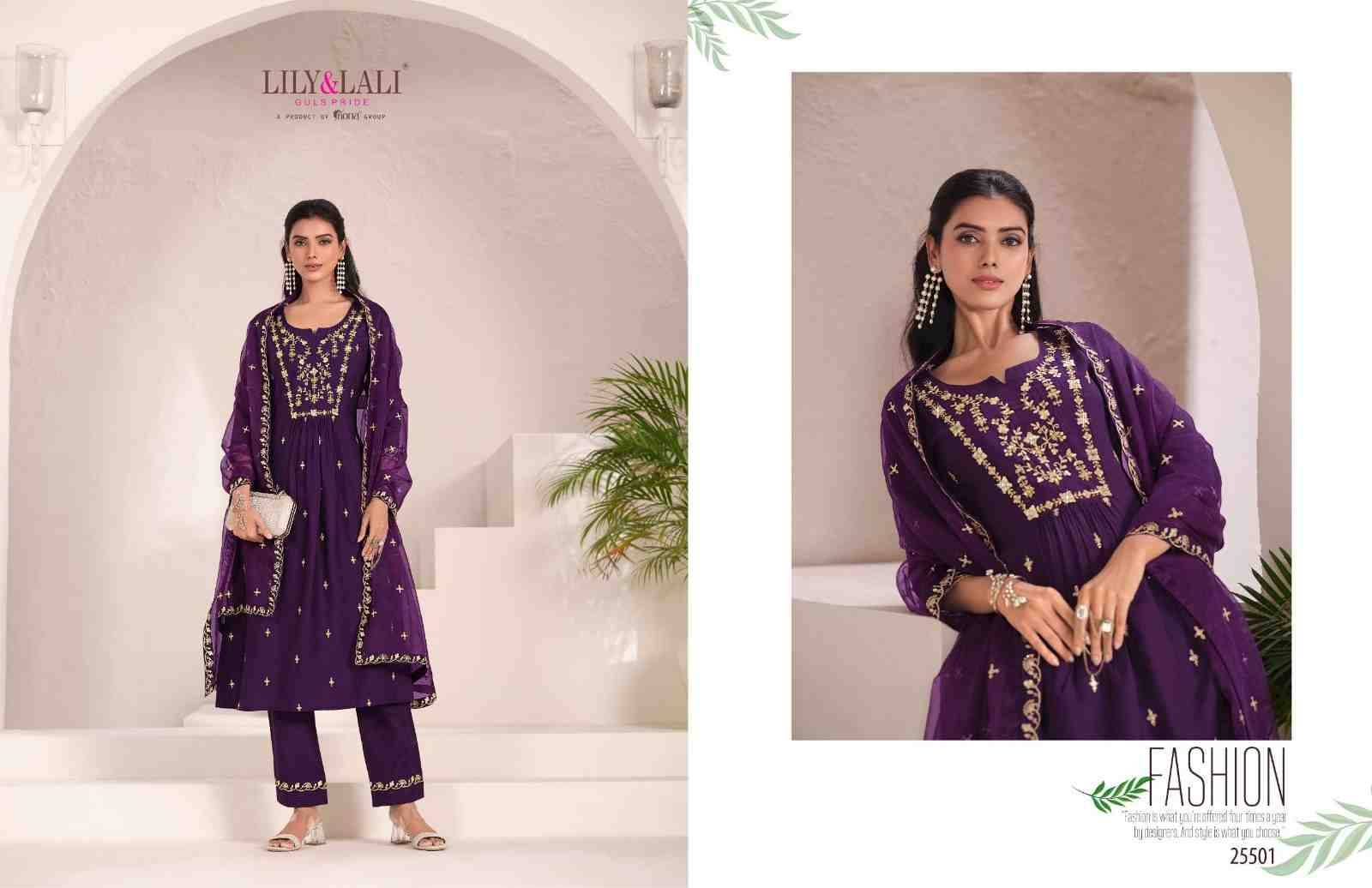 Zari By Lily And Lali 25501 To 25506 Series Beautiful Festive Suits Colorful Stylish Fancy Casual Wear & Ethnic Wear Viscose Dresses At Wholesale Price