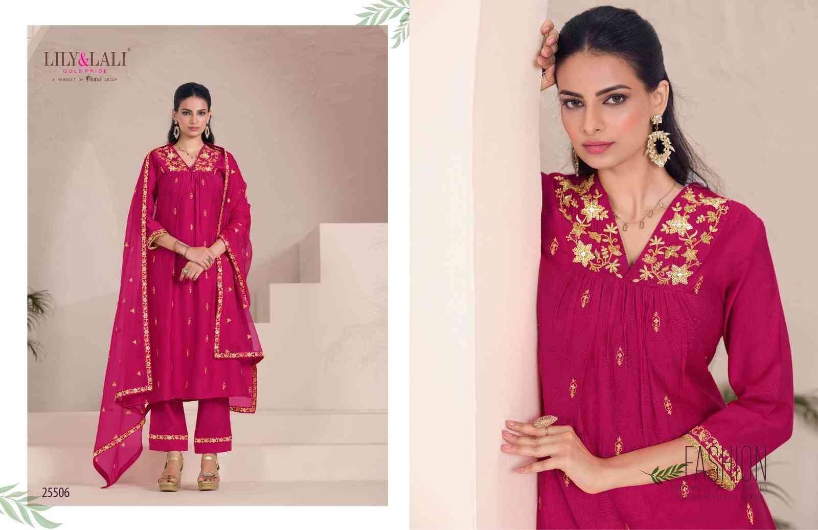 Zari By Lily And Lali 25501 To 25506 Series Beautiful Festive Suits Colorful Stylish Fancy Casual Wear & Ethnic Wear Viscose Dresses At Wholesale Price