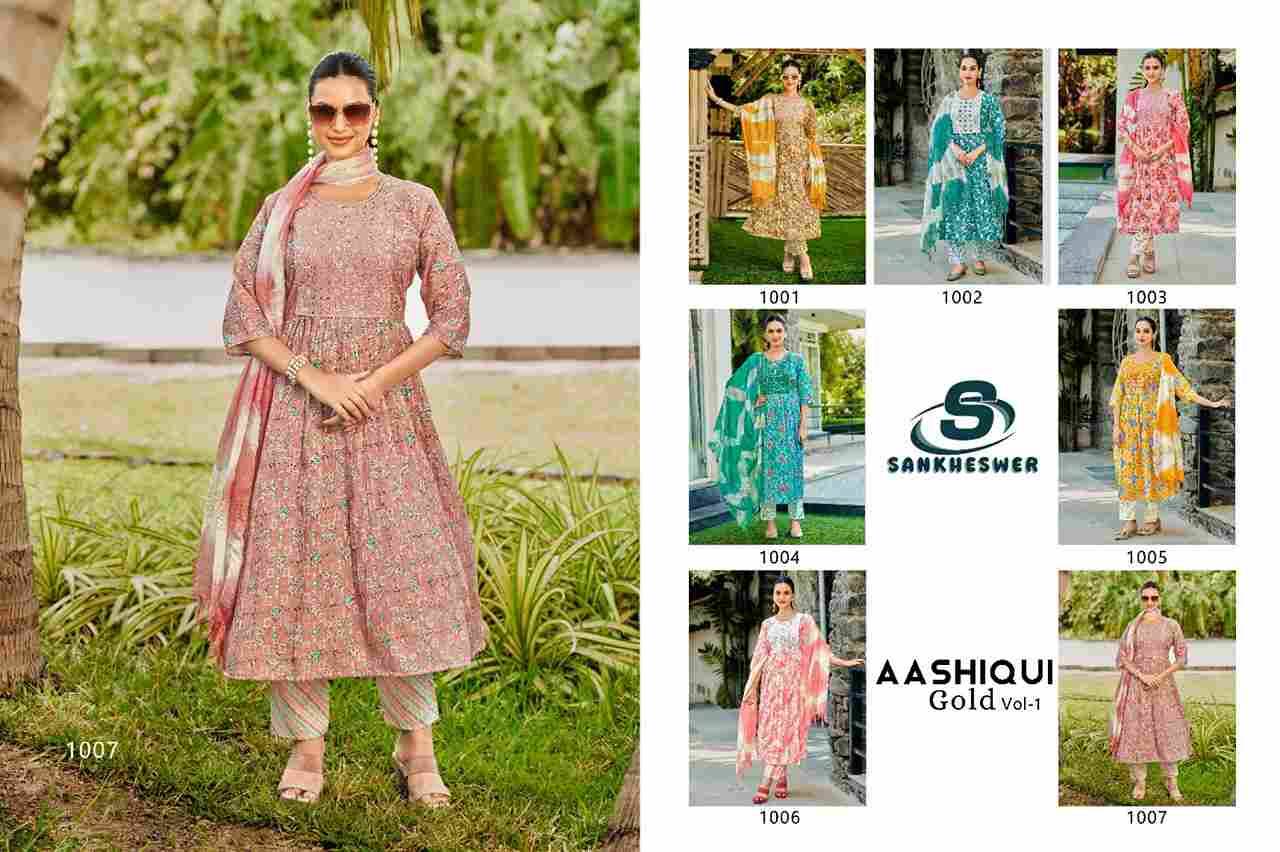 Aashiqui Gold Vol-1 By Sankheswer 1001 To 1006 Series Beautiful Festive Suits Colorful Stylish Fancy Casual Wear & Ethnic Wear Capsule Dresses At Wholesale Price