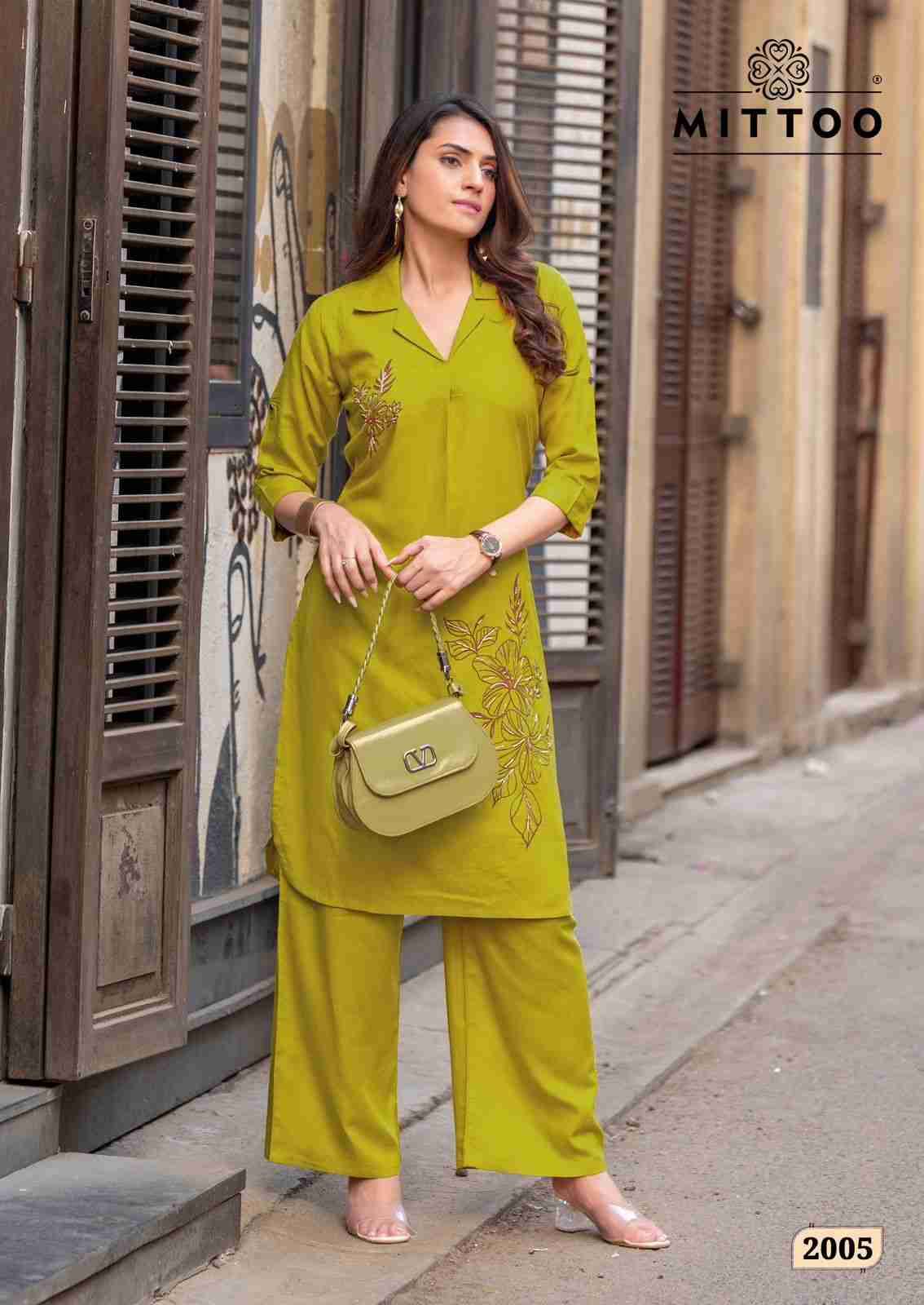 Eshani By Mittoo 2001 To 2006 Series Designer Stylish Fancy Colorful Beautiful Party Wear & Ethnic Wear Collection Rayon Print Co-Ord At Wholesale Price
