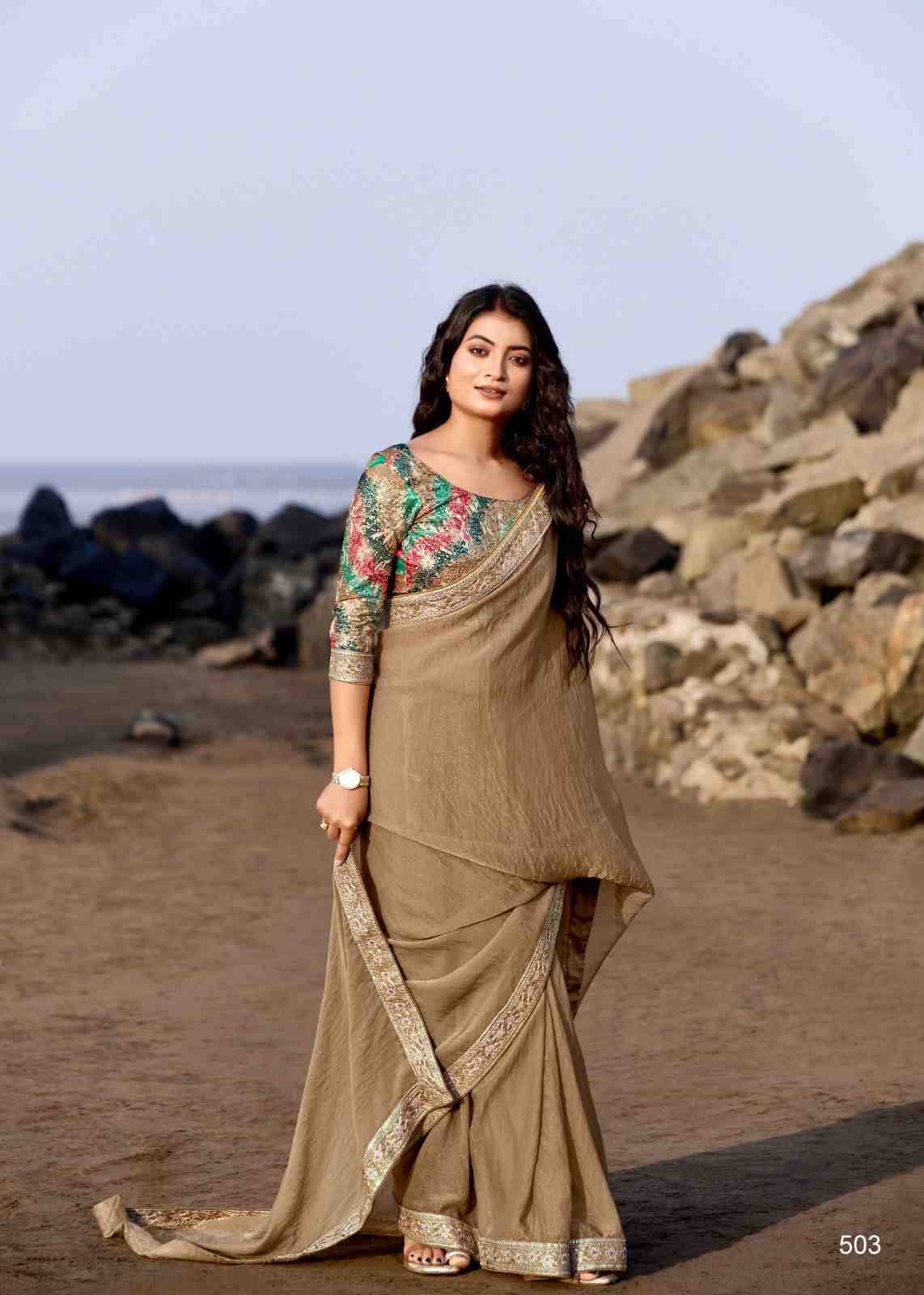 Magnolia Vol-5 By LT Fabrics 501 To 506 Series Indian Traditional Wear Collection Beautiful Stylish Fancy Colorful Party Wear & Occasional Wear Malai Silk Sarees At Wholesale Price