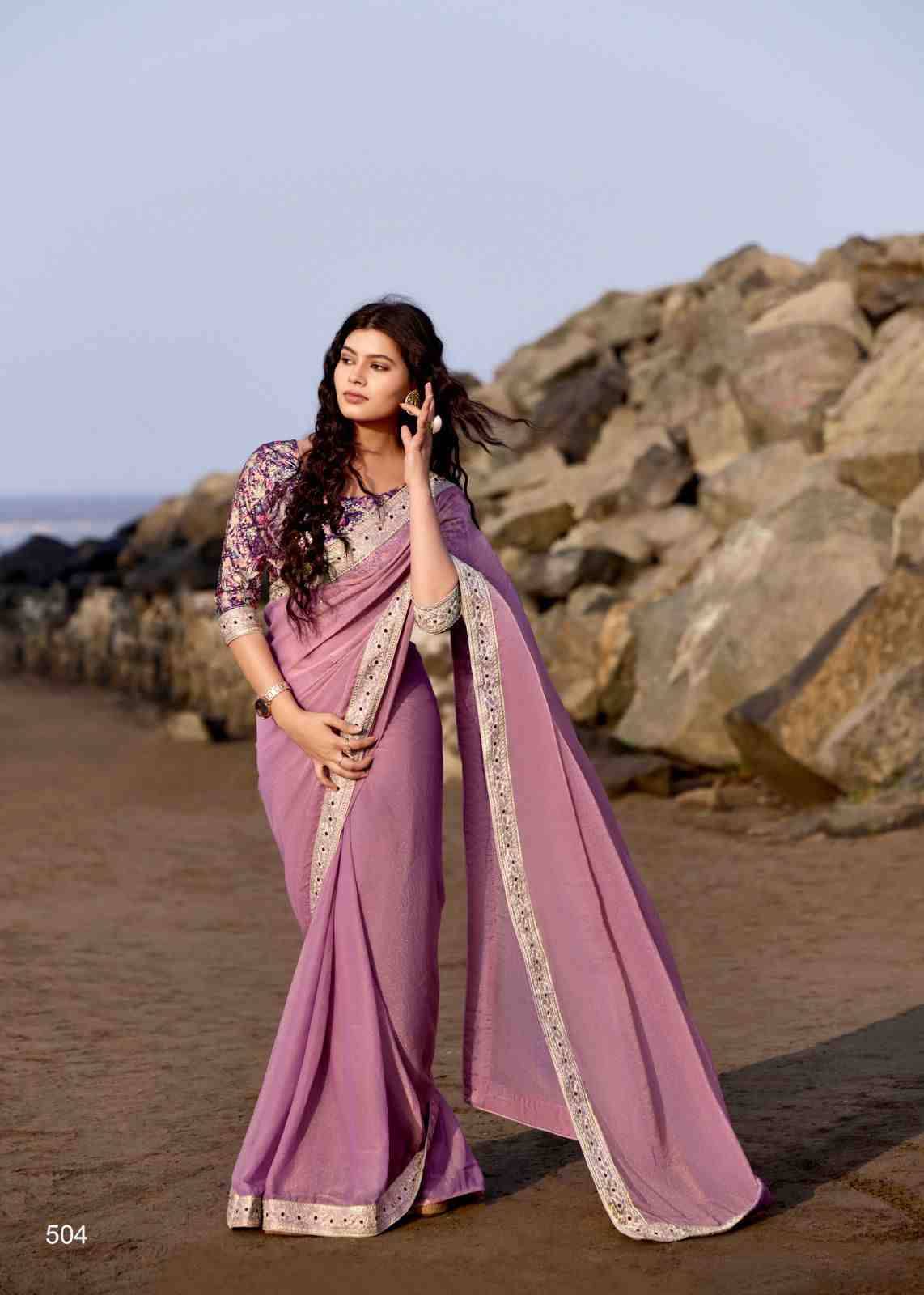 Magnolia Vol-5 By LT Fabrics 501 To 506 Series Indian Traditional Wear Collection Beautiful Stylish Fancy Colorful Party Wear & Occasional Wear Malai Silk Sarees At Wholesale Price