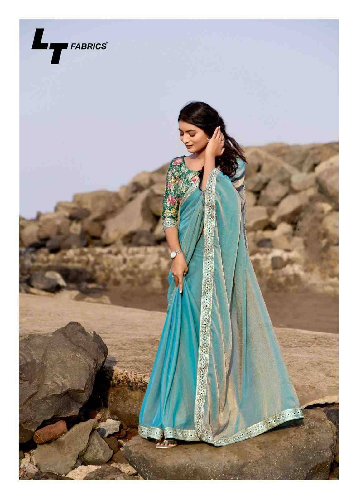 Magnolia Vol-5 By LT Fabrics 501 To 506 Series Indian Traditional Wear Collection Beautiful Stylish Fancy Colorful Party Wear & Occasional Wear Malai Silk Sarees At Wholesale Price