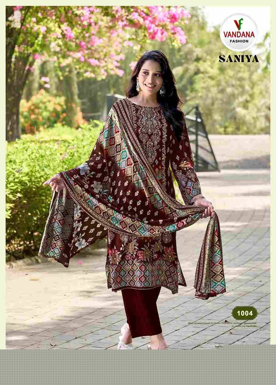 Saniya Vol-1 By Vandana Creation 1001 To 1006 Series Beautiful Festive Suits Stylish Fancy Colorful Casual Wear & Ethnic Wear Viscose Rayon Print Dresses At Wholesale Price