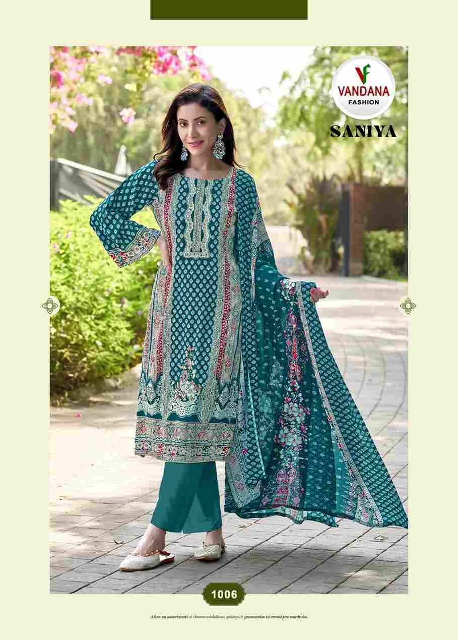 Saniya Vol-1 By Vandana Creation 1001 To 1006 Series Beautiful Festive Suits Stylish Fancy Colorful Casual Wear & Ethnic Wear Viscose Rayon Print Dresses At Wholesale Price