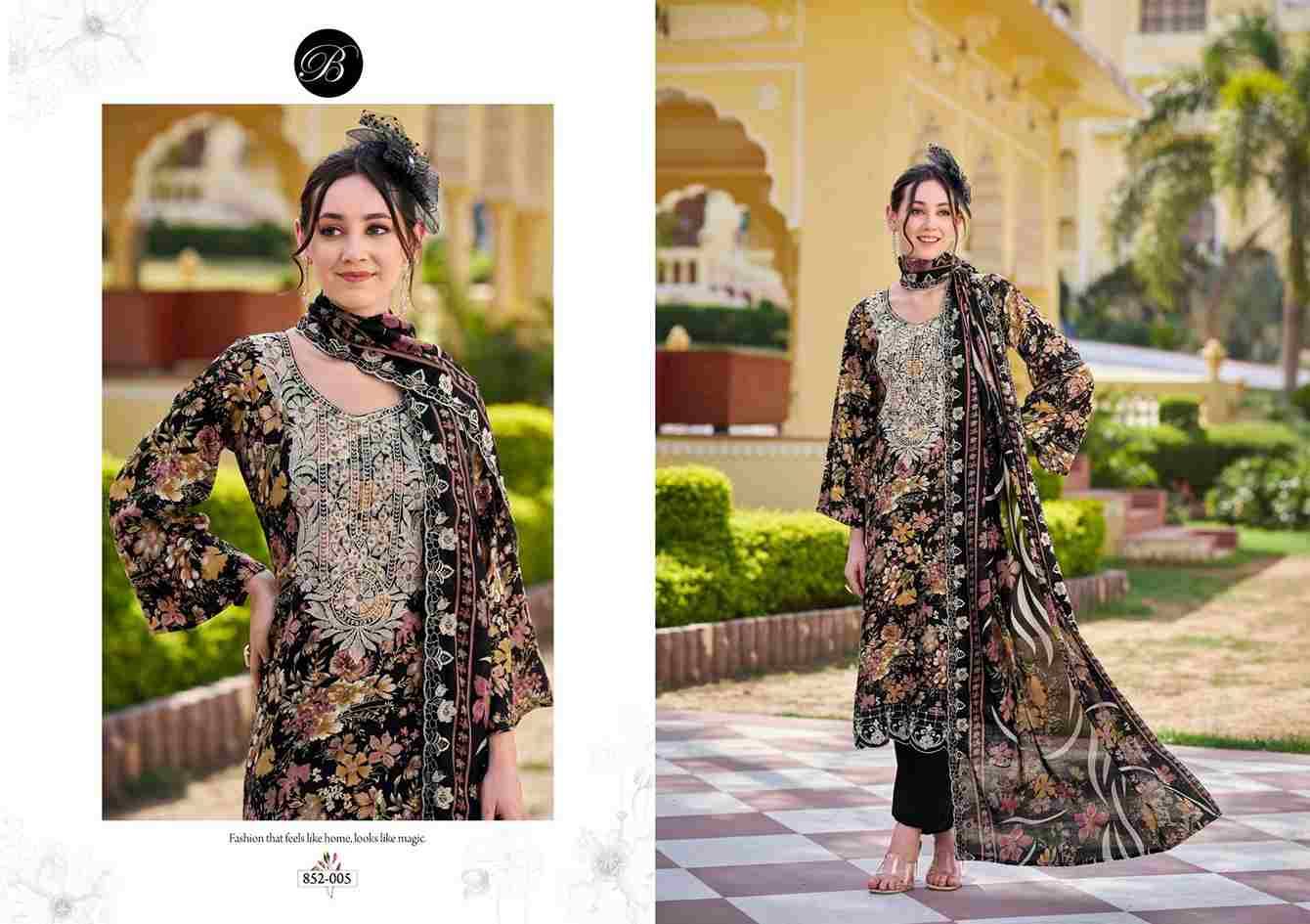 Tanaya By Belliza 852-001 To 852-006 Series Beautiful Suits Colorful Stylish Fancy Casual Wear & Ethnic Wear Pure Viscose Rayon Dresses At Wholesale Price