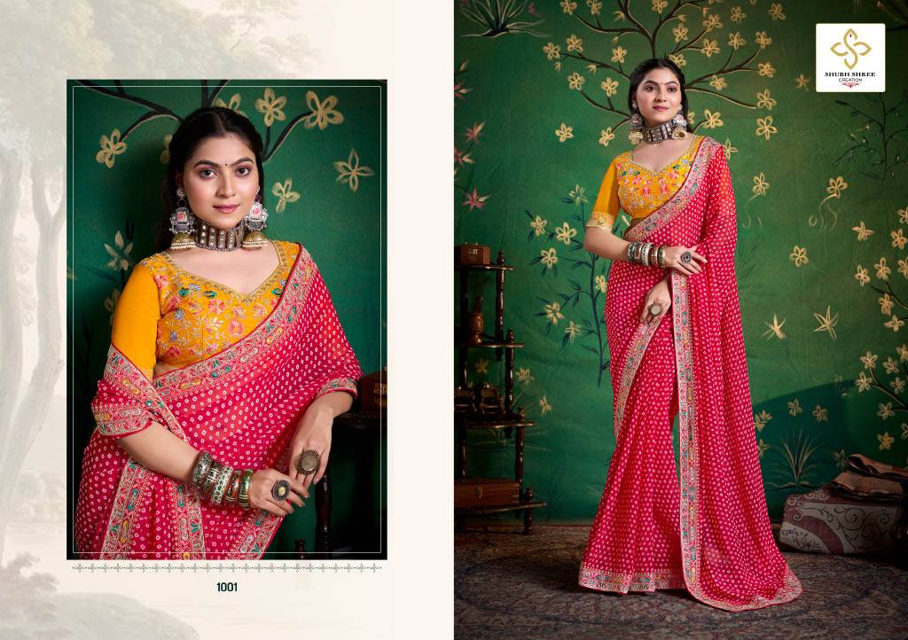 Iragai By Shubh Saree 1001 To 1008 Series Indian Traditional Wear Collection Beautiful Stylish Fancy Colorful Party Wear & Occasional Wear Georgette Sarees At Wholesale Price
