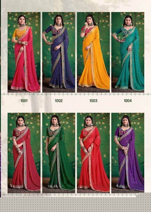 Iragai By Shubh Saree 1001 To 1008 Series Indian Traditional Wear Collection Beautiful Stylish Fancy Colorful Party Wear & Occasional Wear Georgette Sarees At Wholesale Price