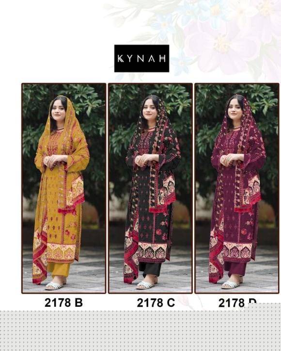Kynah-2178 Colours By Fashid Wholesale 2178-B To 2178-D Series Designer Stylish Fancy Colorful Beautiful Party Wear & Ethnic Wear Collection Pure Lawn Dresses At Wholesale Price
