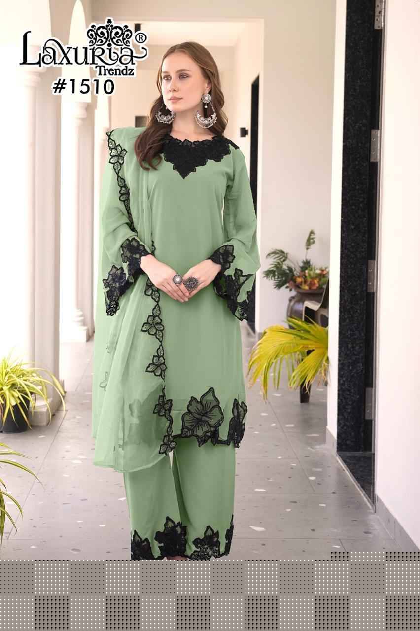 Luxuria Trendz 1510 Colours By Luxuria 1510-A To 1510-C Series Beautiful Pakistani Suits Colorful Stylish Fancy Casual Wear & Ethnic Wear Faux Dresses At Wholesale Price