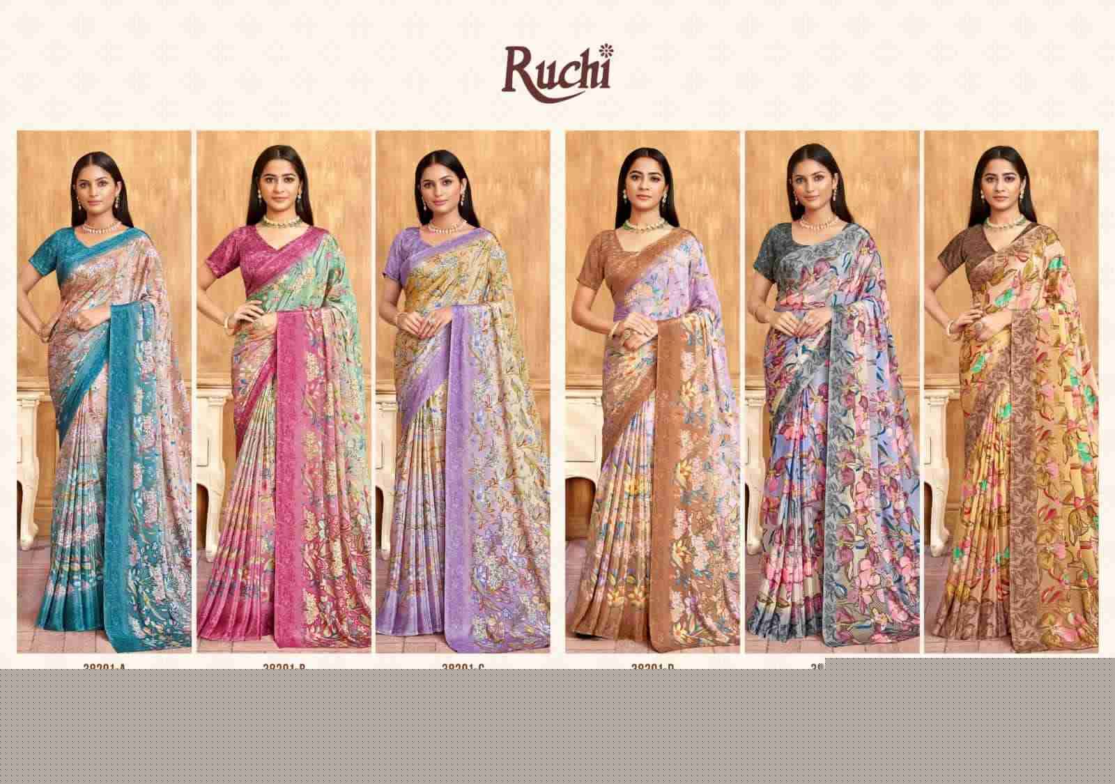 Vivanta Silk By Ruchi Saree 38201-A To 38203-D Series Indian Traditional Wear Collection Beautiful Stylish Fancy Colorful Party Wear & Occasional Wear Crepe Silk Sarees At Wholesale Price