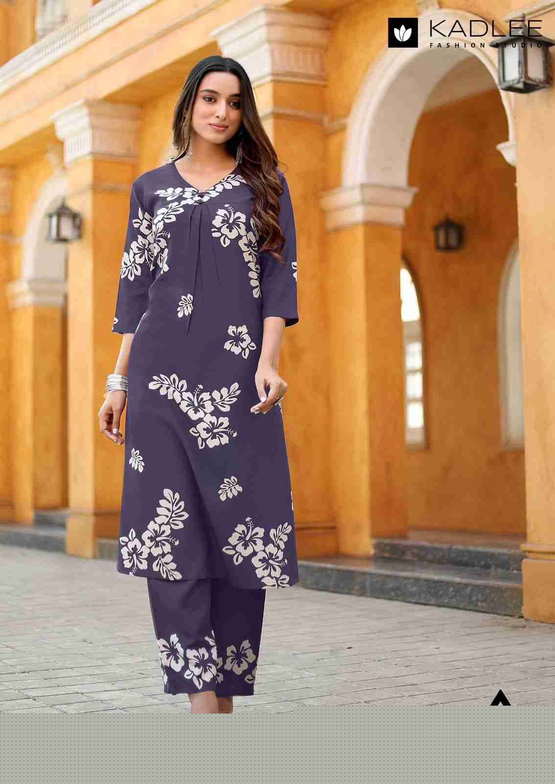 Heer By Kadlee 4001 To 4006 Series Designer Stylish Fancy Colorful Beautiful Party Wear & Ethnic Wear Collection Rayon Print Kurtis With Bottom At Wholesale Price