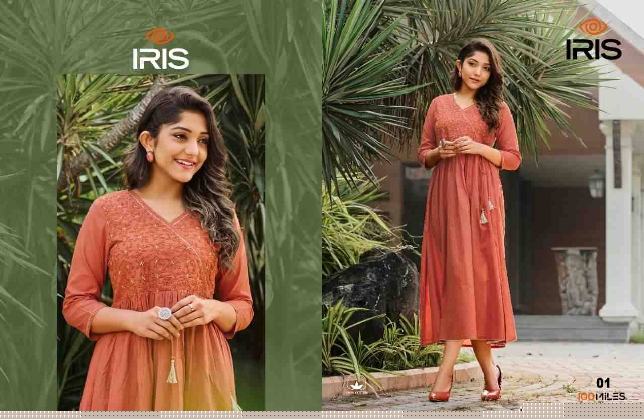 iris By 100 Miles 01 To 04 Series Designer Stylish Fancy Colorful Beautiful Party Wear & Ethnic Wear Collection Pure Cotton Kurtis At Wholesale Price