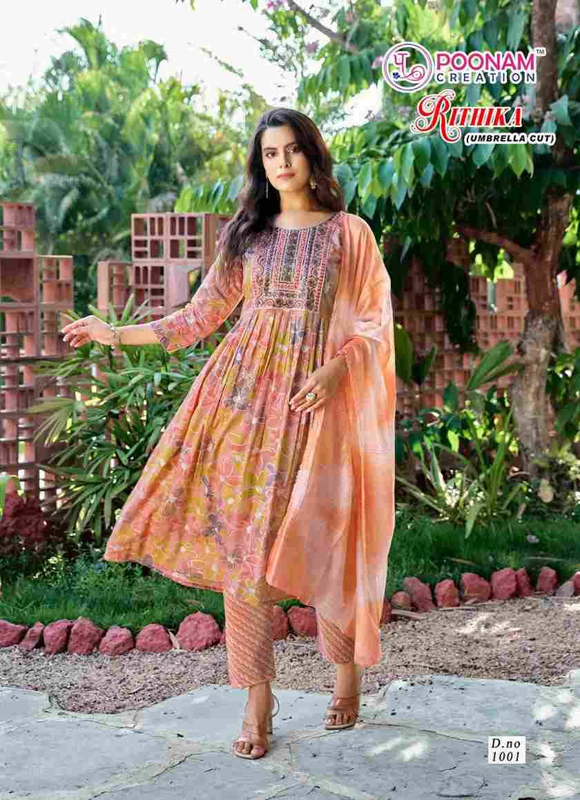 Rithika By Poonam Creation 1001 To 1006 Series Designer Festive Suits Beautiful Stylish Fancy Colorful Party Wear & Occasional Wear Capsule Dresses At Wholesale Price