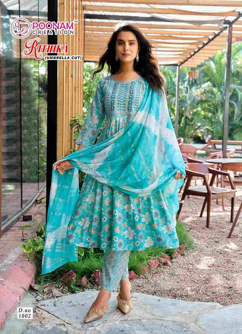 Rithika By Poonam Creation 1001 To 1006 Series Designer Festive Suits Beautiful Stylish Fancy Colorful Party Wear & Occasional Wear Capsule Dresses At Wholesale Price