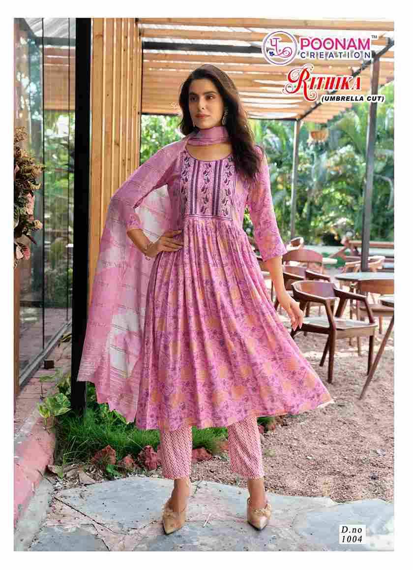Rithika By Poonam Creation 1001 To 1006 Series Designer Festive Suits Beautiful Stylish Fancy Colorful Party Wear & Occasional Wear Capsule Dresses At Wholesale Price