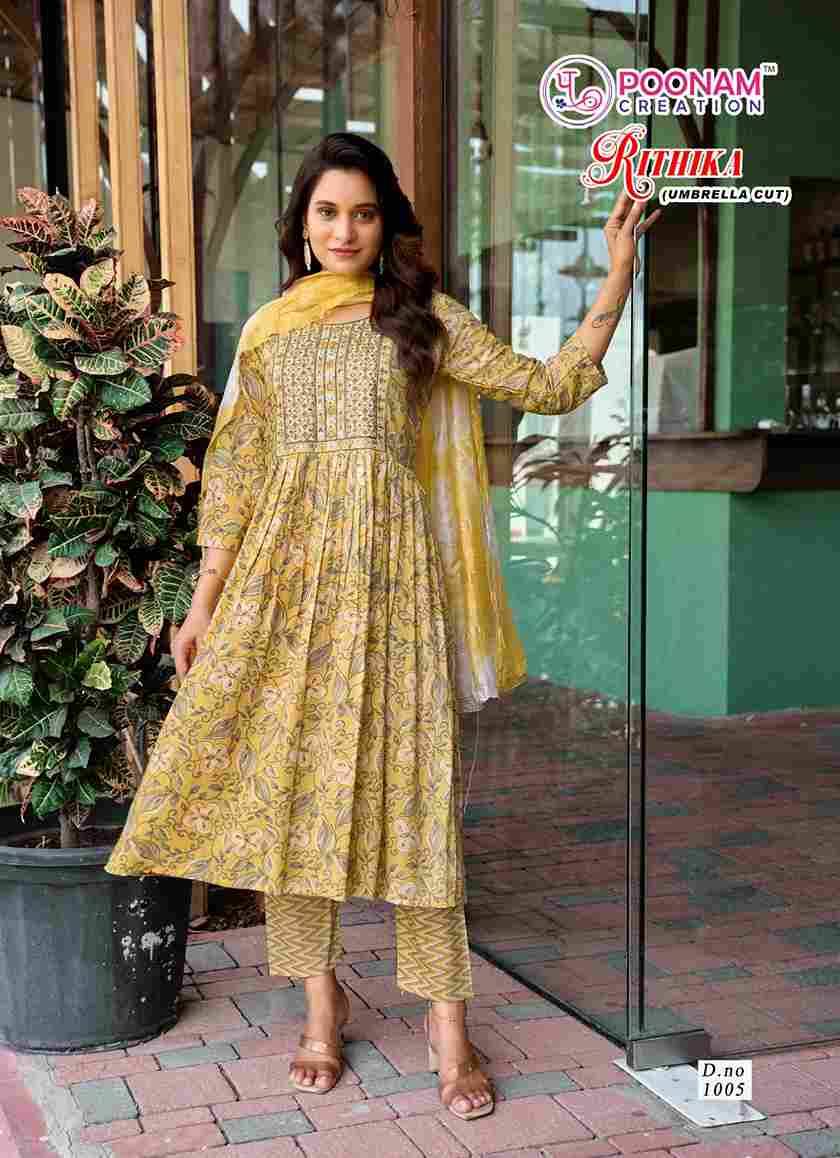 Rithika By Poonam Creation 1001 To 1006 Series Designer Festive Suits Beautiful Stylish Fancy Colorful Party Wear & Occasional Wear Capsule Dresses At Wholesale Price