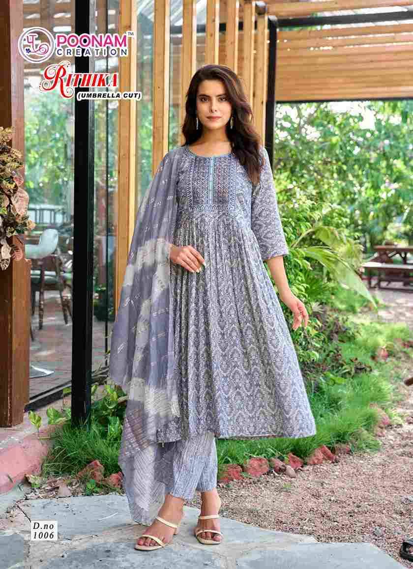 Rithika By Poonam Creation 1001 To 1006 Series Designer Festive Suits Beautiful Stylish Fancy Colorful Party Wear & Occasional Wear Capsule Dresses At Wholesale Price
