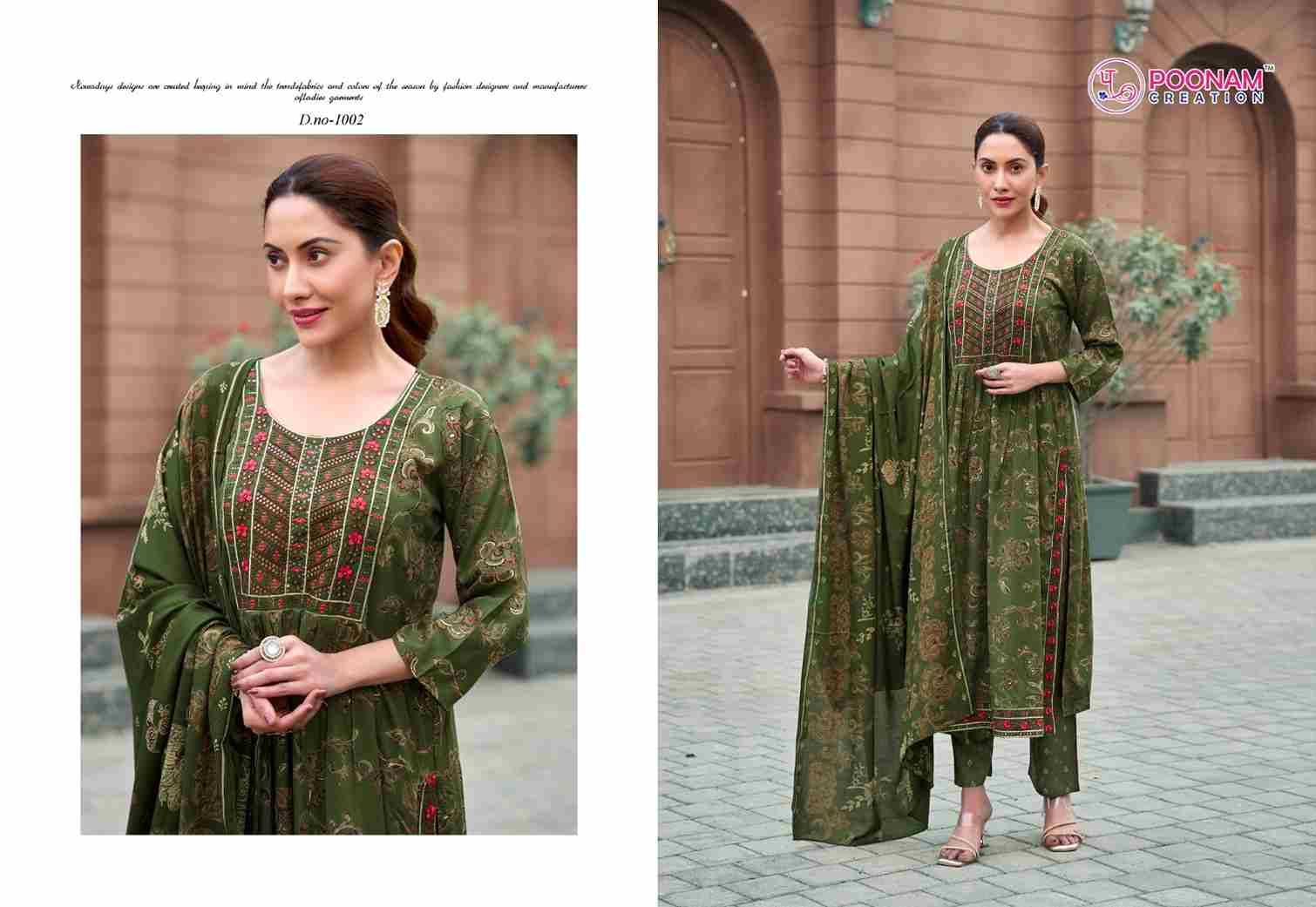 Shagun By Poonam Creation 1001 To 1008 Series Designer Festive Suits Beautiful Stylish Fancy Colorful Party Wear & Occasional Wear Heavy Rayon Dresses At Wholesale Price