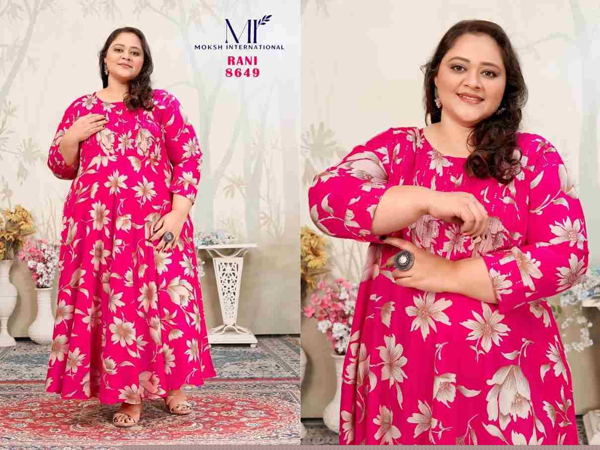 Plus Size Joy Vol-1 By Moksh International 8649 To 8652 Series Beautiful Stylish Fancy Colorful Casual Wear & Ethnic Wear Heavy Rayon Gown At Wholesale Price