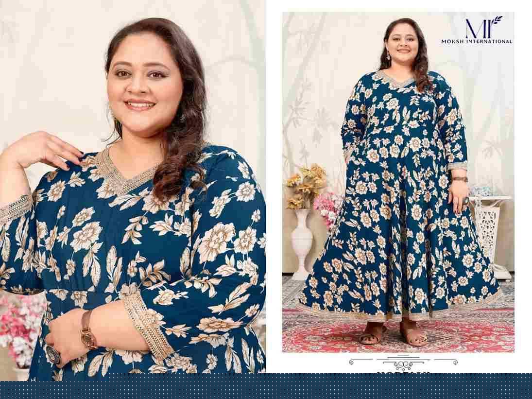 Plus Size Joy Vol-1 By Moksh International 8649 To 8652 Series Beautiful Stylish Fancy Colorful Casual Wear & Ethnic Wear Heavy Rayon Gown At Wholesale Price