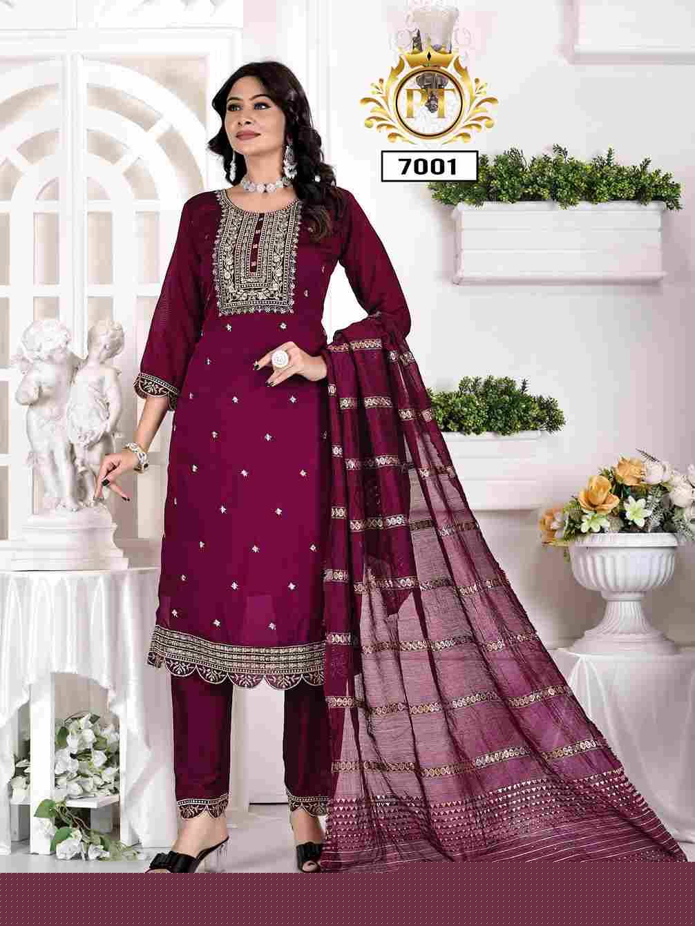 Summer Special Vol-1 By Padmavati Textiles 7001 To 7006 Series Designer Festive Suits Beautiful Stylish Fancy Colorful Party Wear & Occasional Wear Vichitra Silk Dresses At Wholesale Price