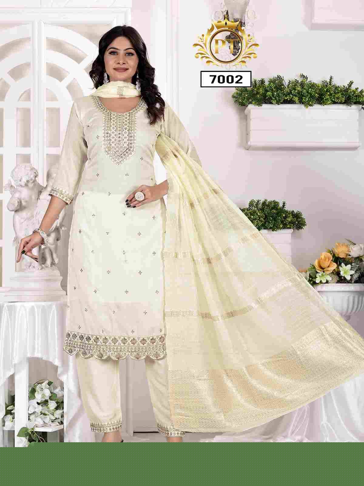 Summer Special Vol-1 By Padmavati Textiles 7001 To 7006 Series Designer Festive Suits Beautiful Stylish Fancy Colorful Party Wear & Occasional Wear Vichitra Silk Dresses At Wholesale Price