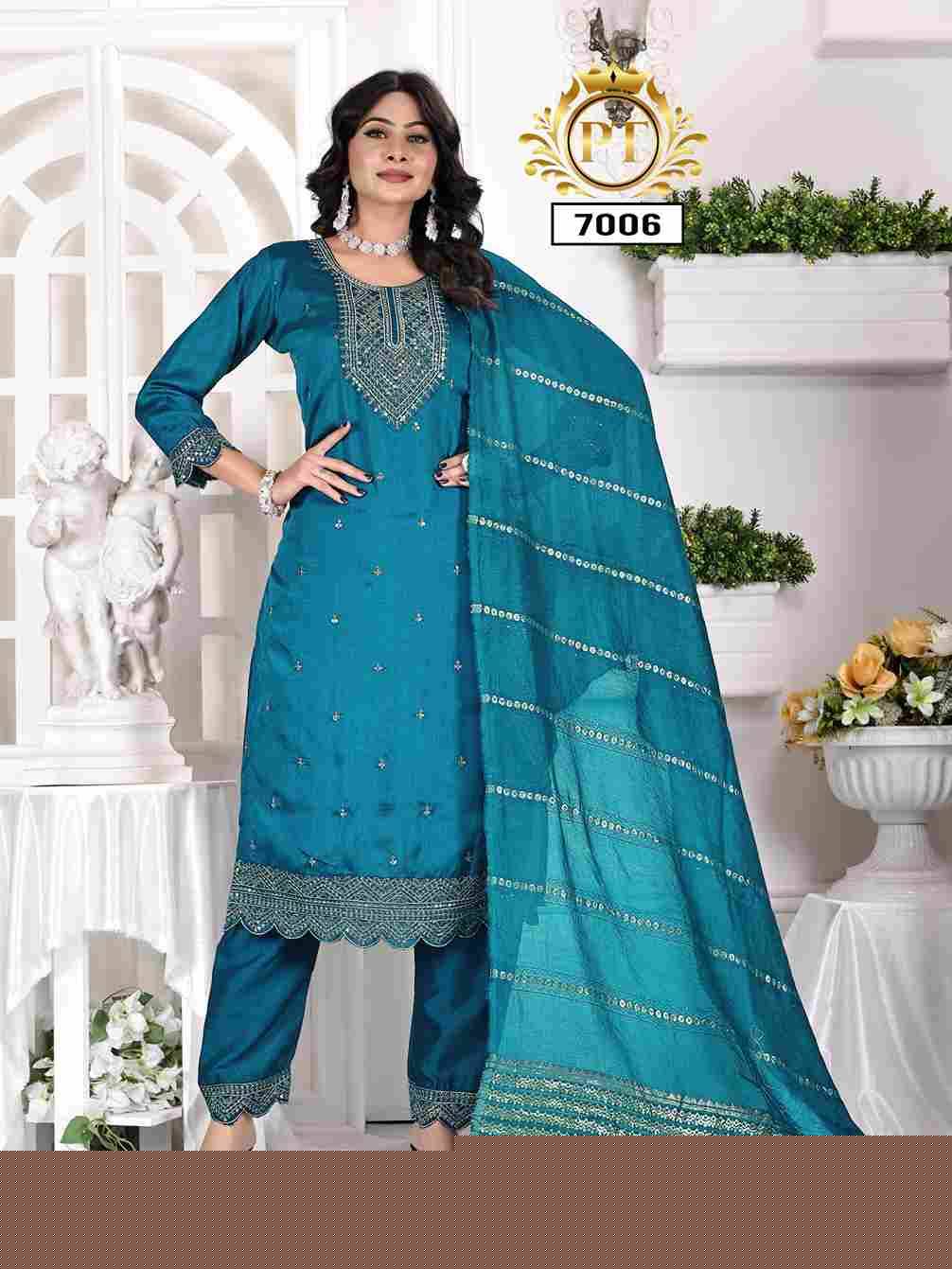 Summer Special Vol-1 By Padmavati Textiles 7001 To 7006 Series Designer Festive Suits Beautiful Stylish Fancy Colorful Party Wear & Occasional Wear Vichitra Silk Dresses At Wholesale Price