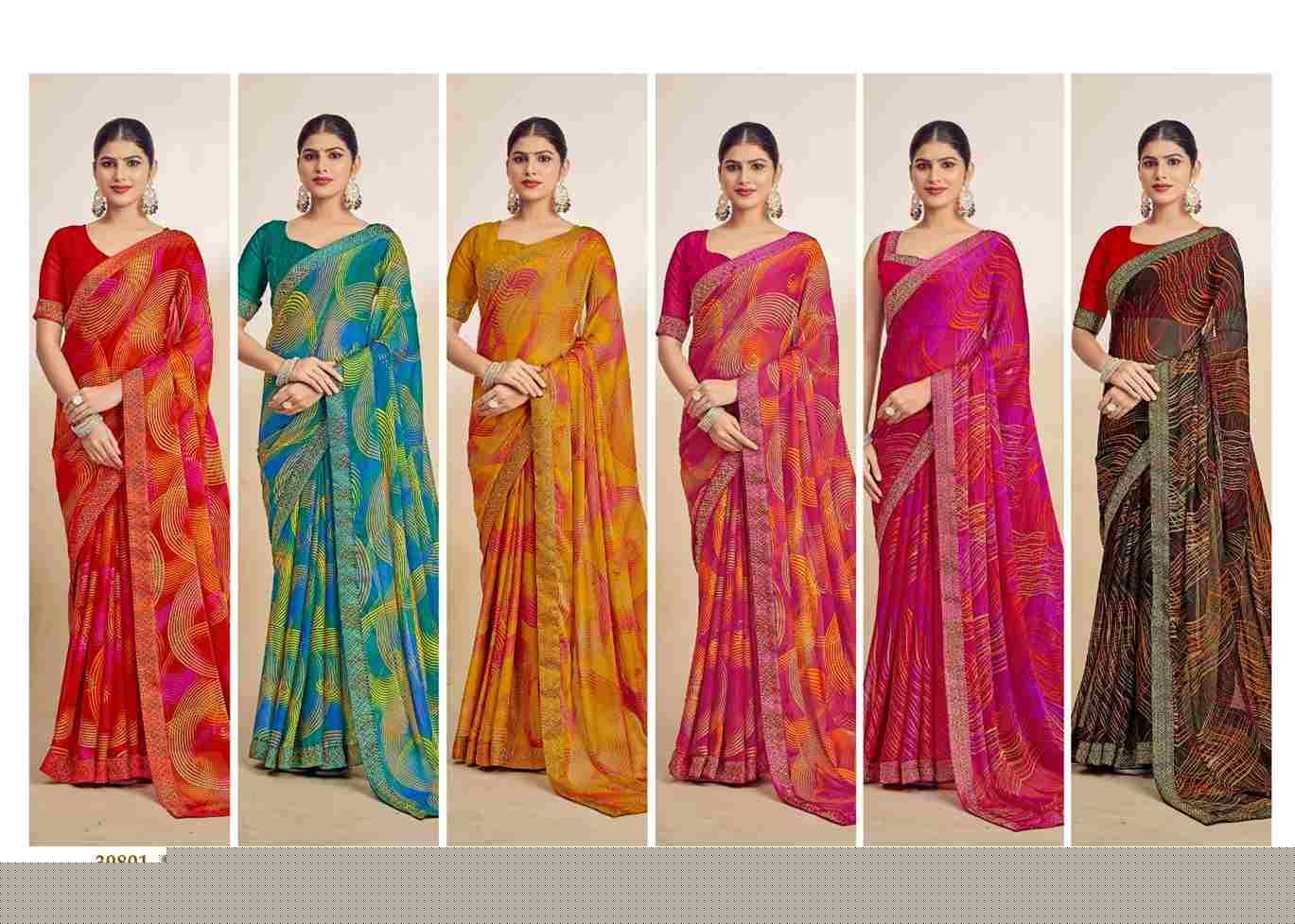 Simayaa By Ruchi Sarees 39801-A To 39803-D Series Indian Traditional Wear Collection Beautiful Stylish Fancy Colorful Party Wear & Occasional Wear Chiffon Sarees At Wholesale Price
