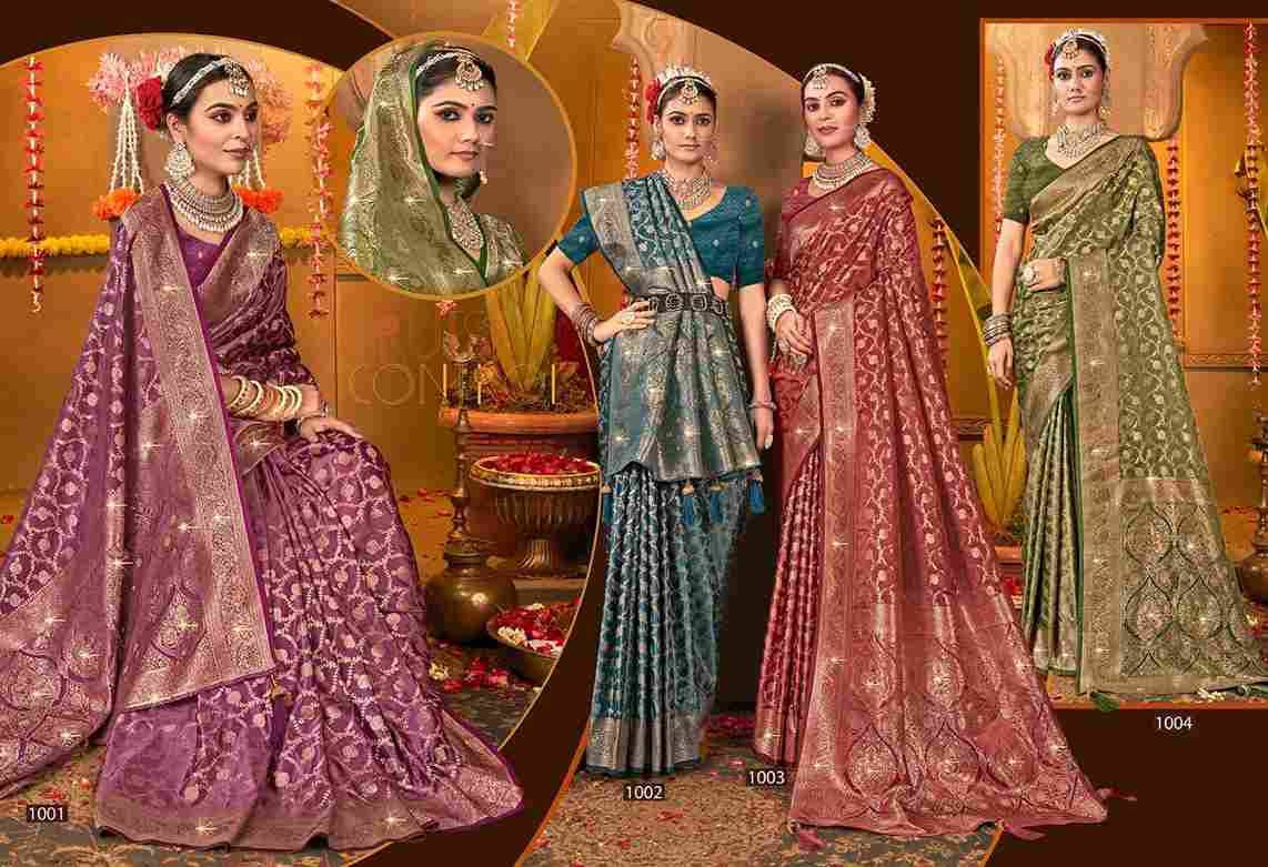 Magical Satin Saroski Vol-1 By Saroj 1001 To 1004 Series Indian Traditional Wear Collection Beautiful Stylish Fancy Colorful Party Wear & Occasional Wear Satin Silk Sarees At Wholesale Price