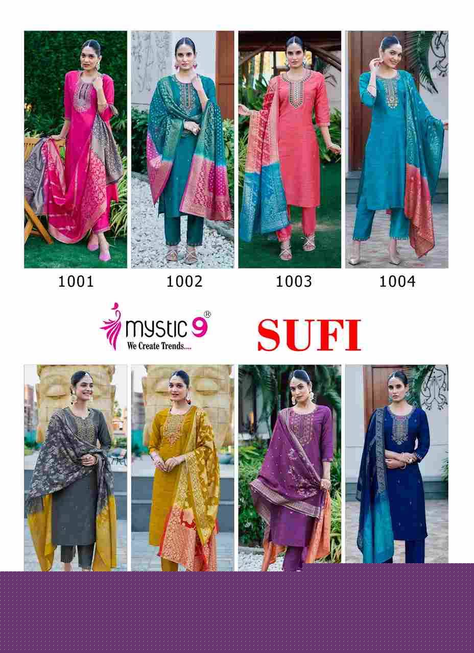 Sufi By Mystic 9 1001 To 1008 Series Designer Festive Suits Beautiful Stylish Fancy Colorful Party Wear & Occasional Wear Bangalori Silk Dresses At Wholesale Price