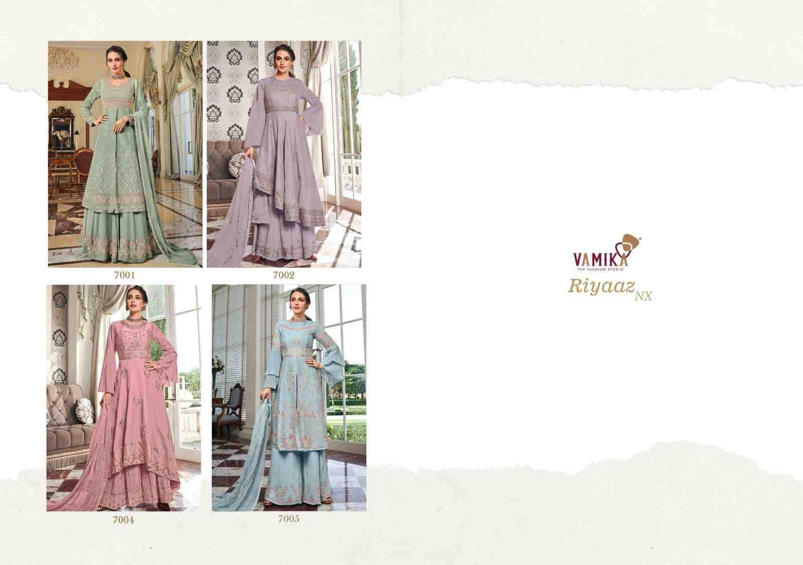 Riyaaz Nx By Vamika Beautiful Sharara Suits Colorful Stylish Fancy Casual Wear & Ethnic Wear Faux Georgette Embroidered Dresses At Wholesale Price