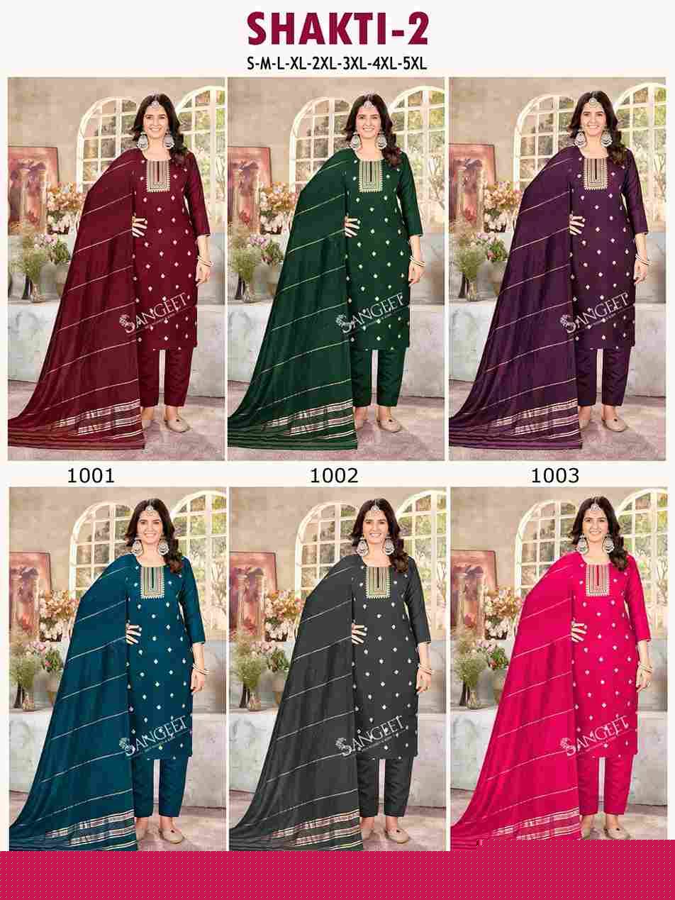 Shakti Vol-2 By Sangeet 1001 To 1006 Series Beautiful Festive Suits Colorful Stylish Fancy Casual Wear & Ethnic Wear Roman Silk With Work Dresses At Wholesale Price