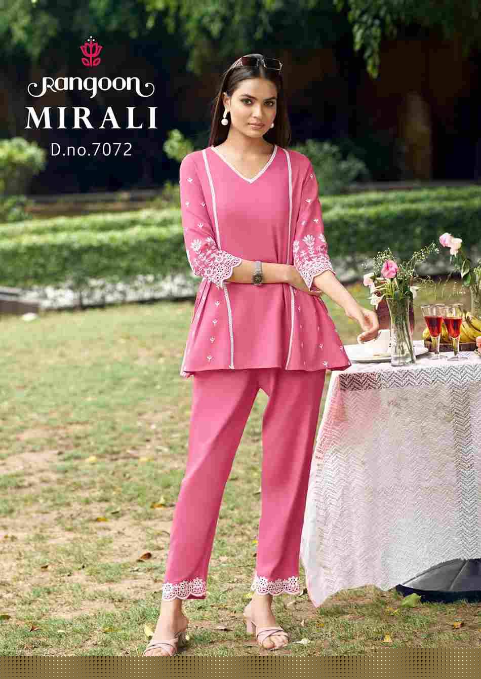 Mirali By Rangoon 7071 To 7074 Series Designer Stylish Fancy Colorful Beautiful Party Wear & Ethnic Wear Collection Viscose Rayon Co-Ords At Wholesale Price