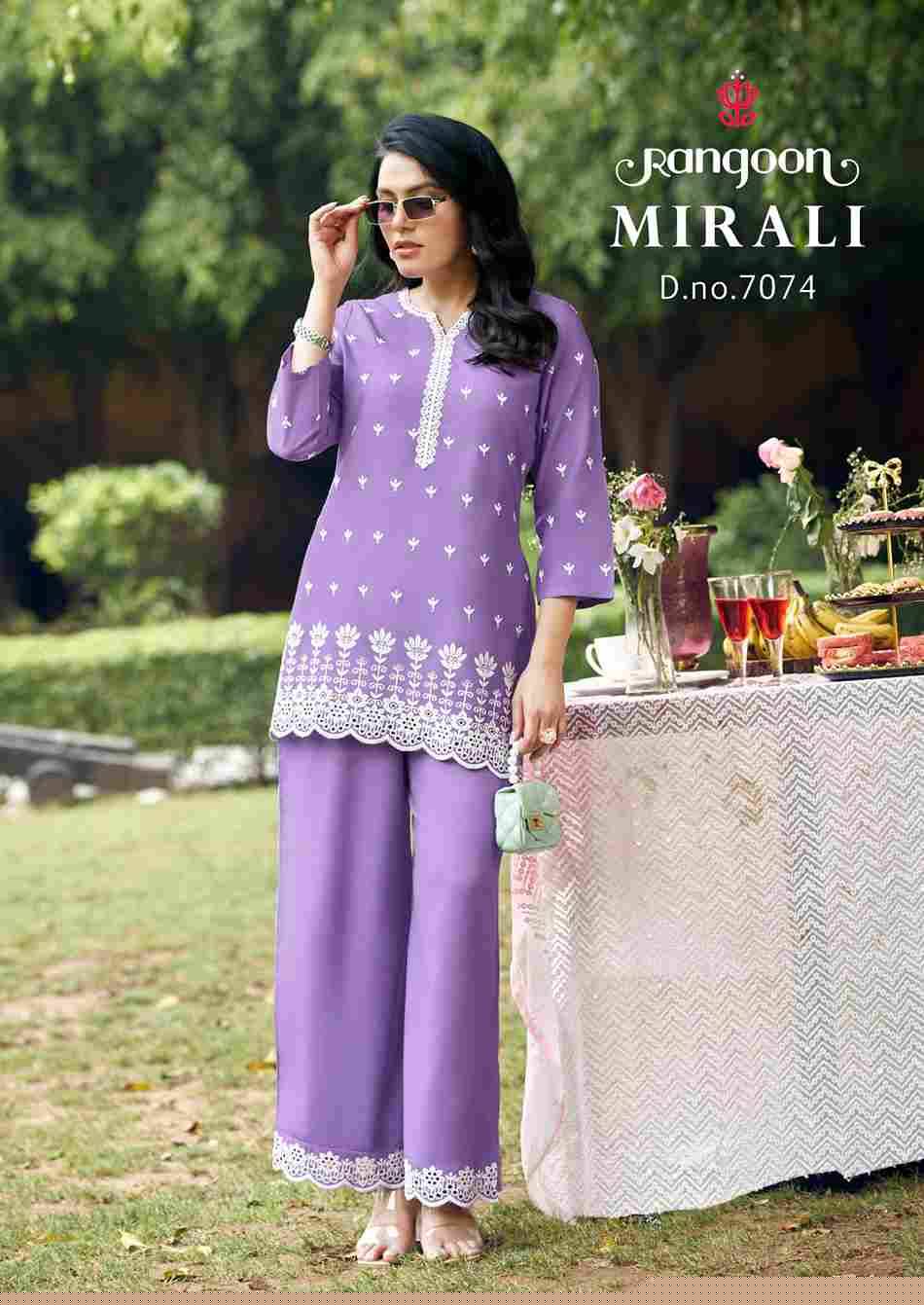 Mirali By Rangoon 7071 To 7074 Series Designer Stylish Fancy Colorful Beautiful Party Wear & Ethnic Wear Collection Viscose Rayon Co-Ords At Wholesale Price
