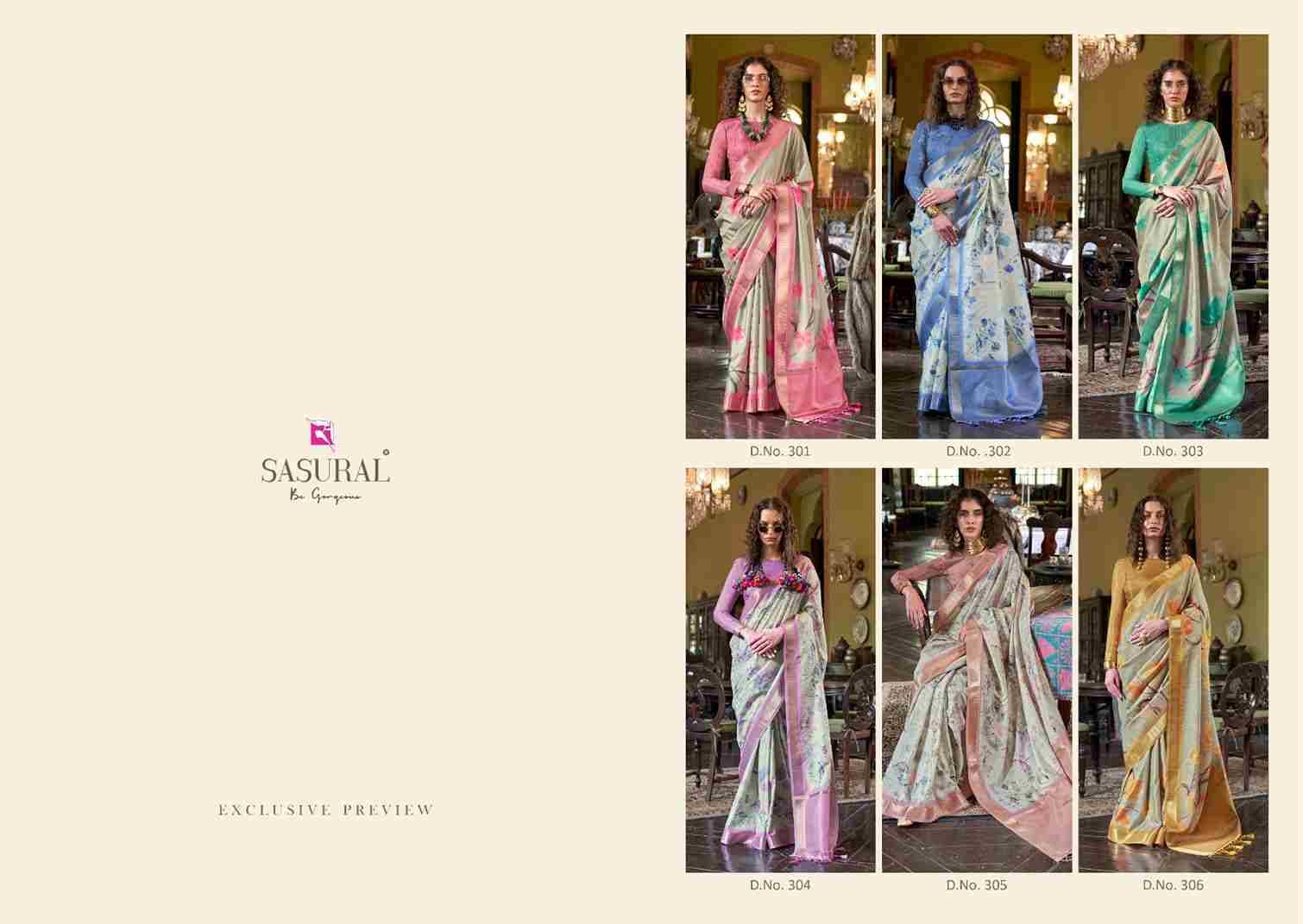 Luxuria By Sasural 301 To 306 Series Indian Traditional Wear Collection Beautiful Stylish Fancy Colorful Party Wear & Occasional Wear Banarasi Sarees At Wholesale Price
