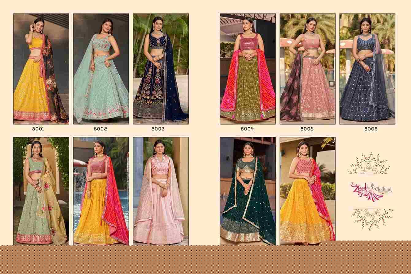 Golden Palm By Zeel Clothing 8001 To 8011 Series Indian Traditional Wear Bridal Collection Beautiful Stylish Fancy Colorful Party Wear & Occasional Wear Georgette Lehengas At Wholesale Price