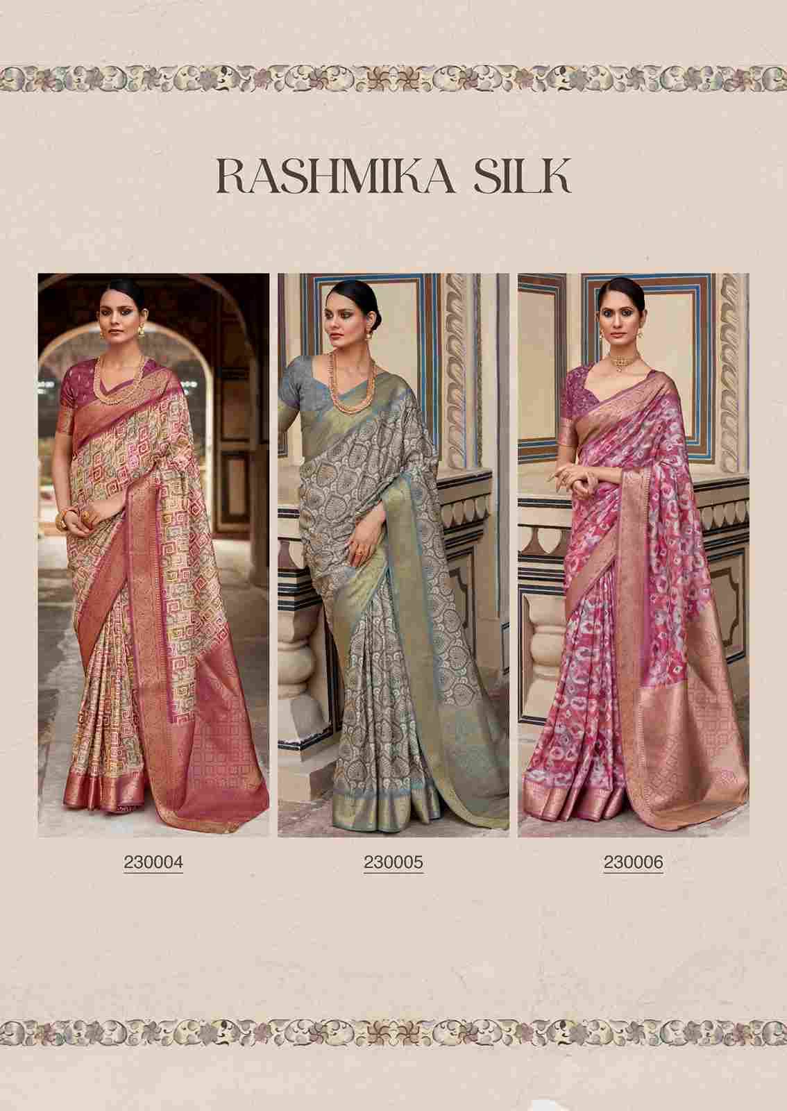 Rashmika Silk By Rajpath 230001 To 230006 Series Indian Traditional Wear Collection Beautiful Stylish Fancy Colorful Party Wear & Occasional Wear Handloom Silk Sarees At Wholesale Price