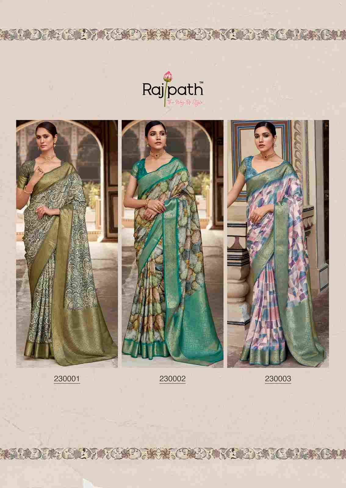 Rashmika Silk By Rajpath 230001 To 230006 Series Indian Traditional Wear Collection Beautiful Stylish Fancy Colorful Party Wear & Occasional Wear Handloom Silk Sarees At Wholesale Price
